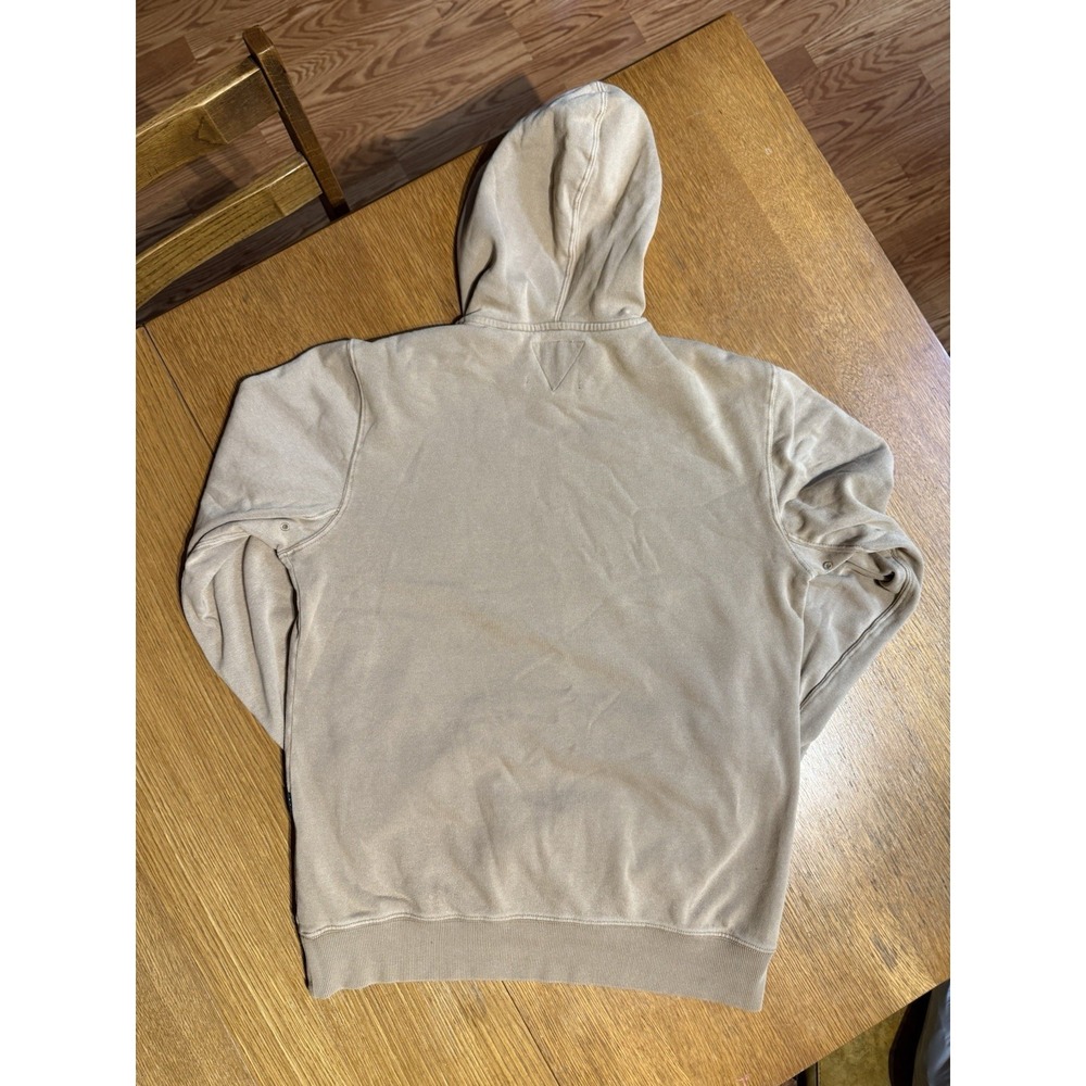 Vissla Hoodie Mens M Tan Fleece Lined Surf Coastal Minimal Pullover Logo - Picture 9 of 11